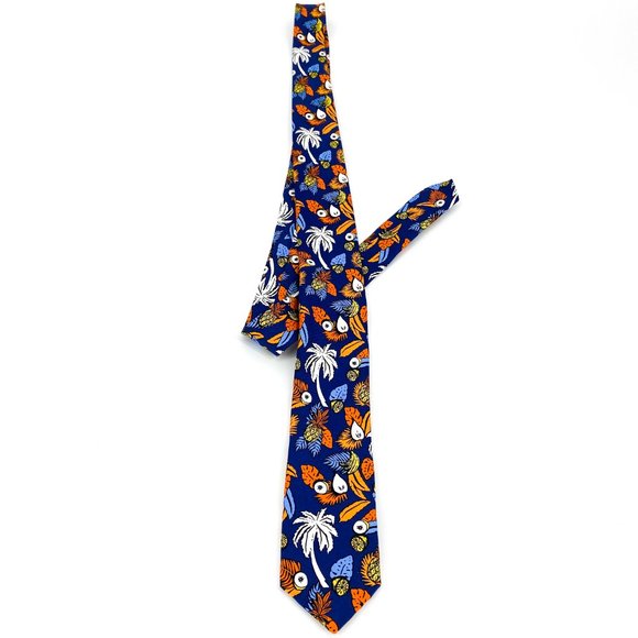 TED BAKER London Palm & Fruit Silk Print Tie NWOT - Picture 2 of 16